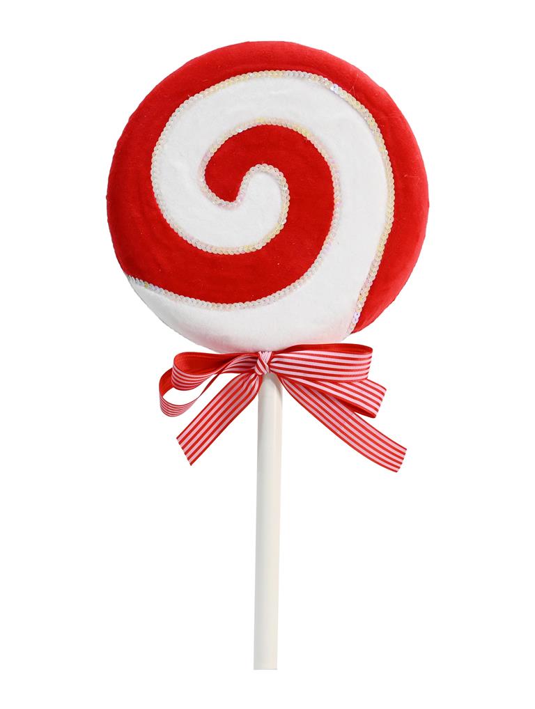 Christmas Velvet Candy Cane Lollipop Pick 60cm - Click Image to Close