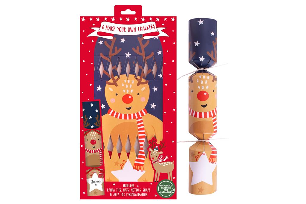 Christmas Crackers 12" x 6 Make Your Own Reindeer - Click Image to Close
