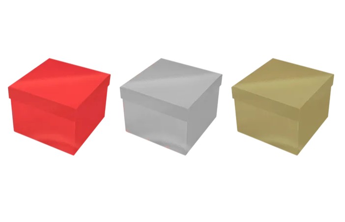 Square Matte Metallic Gift Box 16cm x 16cm - Click Image to Close