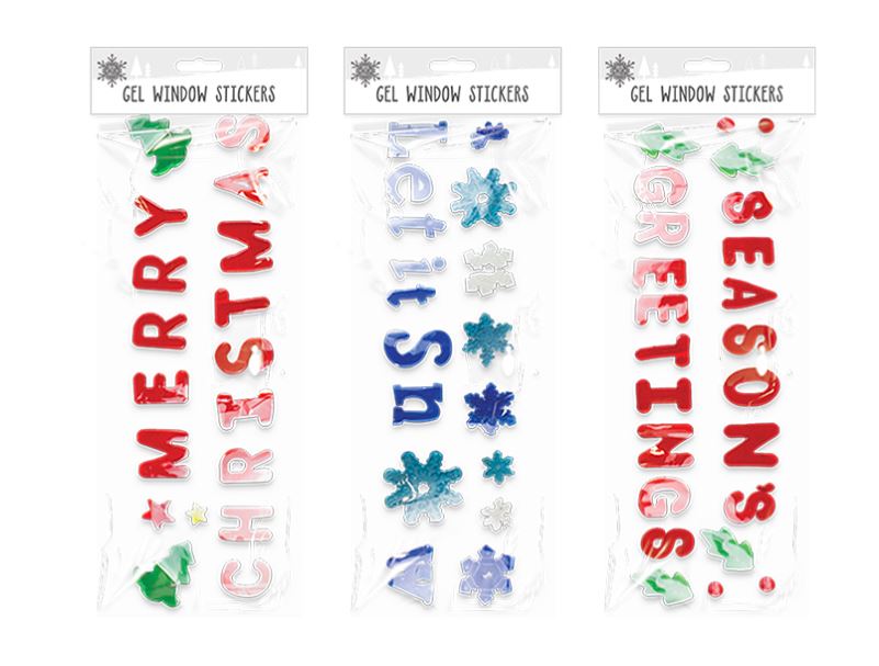 Large Christmas Gel Window Stickers - Click Image to Close