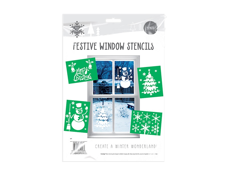 Christmas Window Stencils 4 Pack - Click Image to Close