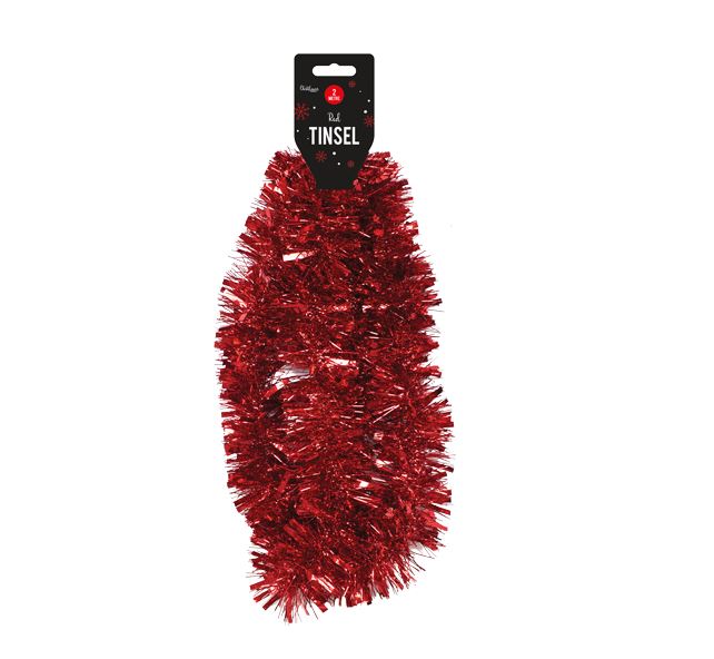 Red Christmas Tinsel 2M - Click Image to Close