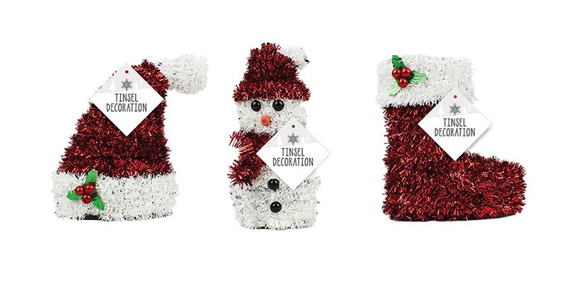 Christmas 3D Tinsel Table Decoration - Click Image to Close