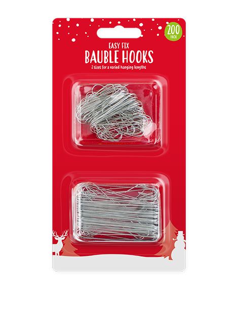 Christmas Bauble Hooks - 200 Pack - Click Image to Close