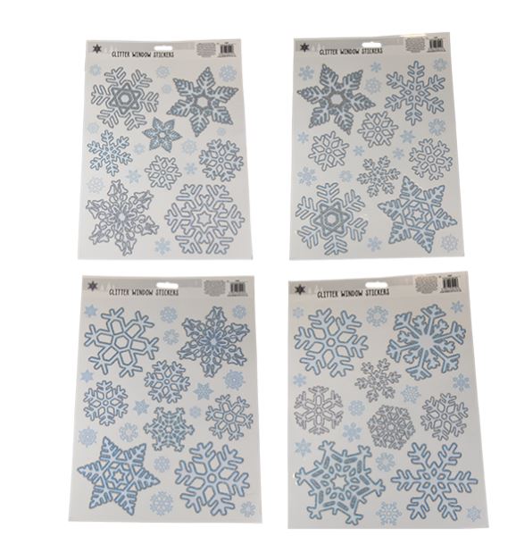 Glitter Snowflake Window Sticker - Click Image to Close