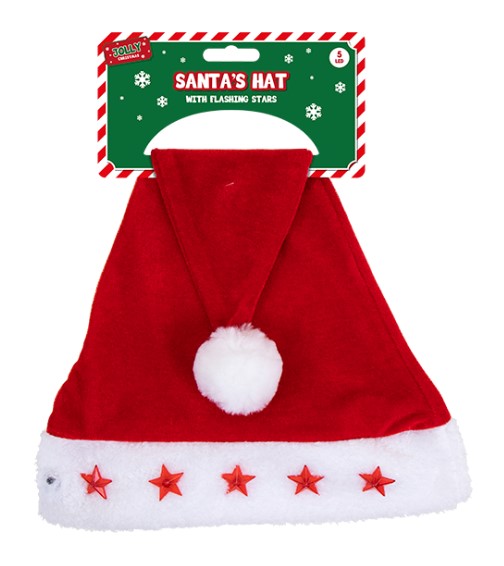 Christmas Flashing Santa Hat - Click Image to Close