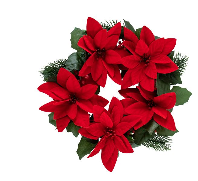 Christmas Poinsetta Wreath - Click Image to Close