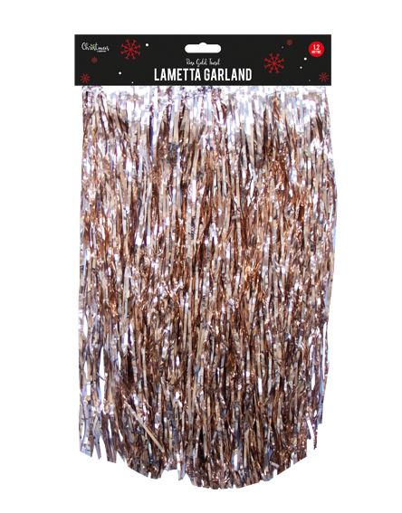 Rose Gold Lametta Garland 1.2M - Click Image to Close