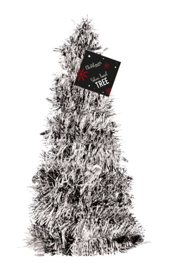 Silver Tinsel Christmas Tree 31cm - Click Image to Close