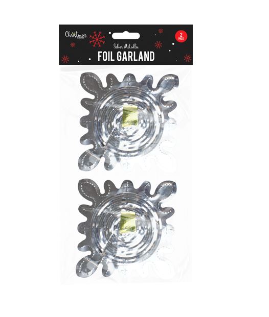 Silver Foil Garlands - 2 Pack - Click Image to Close