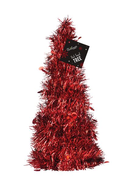Red Tinsel Tree 31cm - Click Image to Close