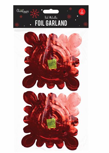 Red Foil Garland - 2 Pack - Click Image to Close