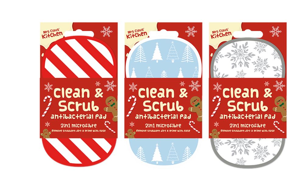 Christmas 2 In 1 Antibacterial Scrubbing Pad - Click Image to Close