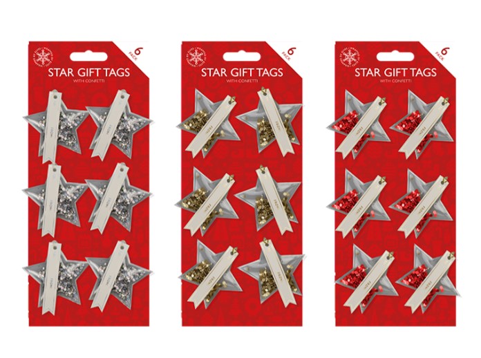 Star Confetti Tags 6 Pack - Click Image to Close