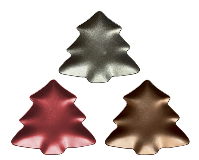 Glitter Christmas Tree Plate - Click Image to Close