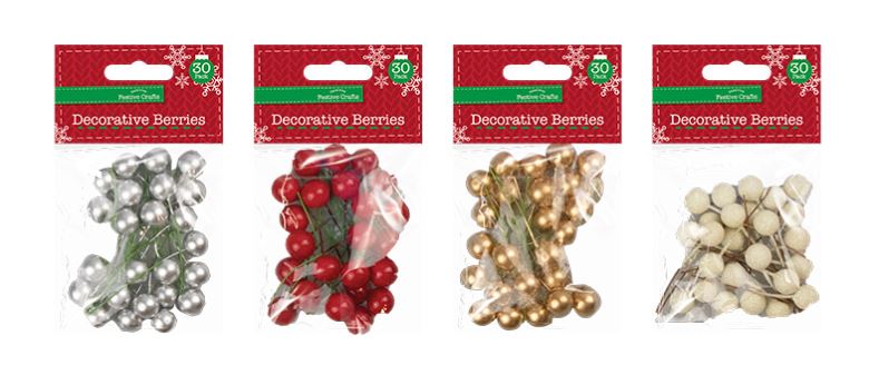 Small Decorative Berries 30 Pack - Click Image to Close