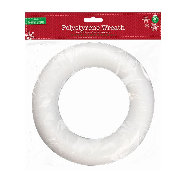 Polystyrene Flat Backed Wreath 20cm - Click Image to Close