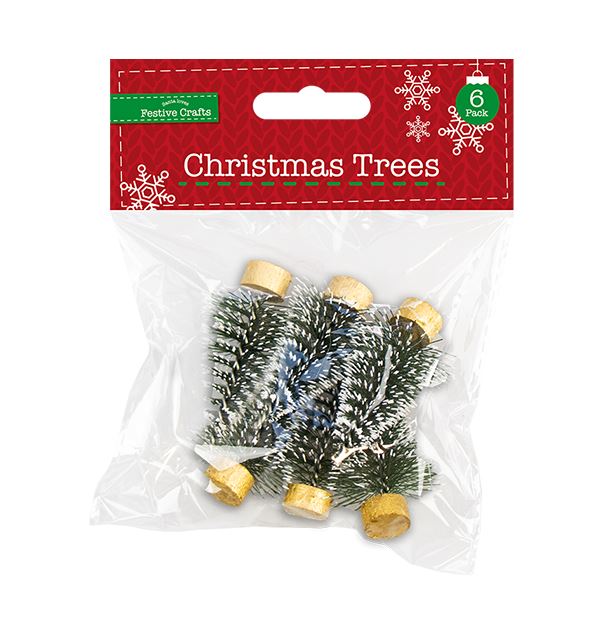 Mini Christmas Trees 6 Pack - Click Image to Close