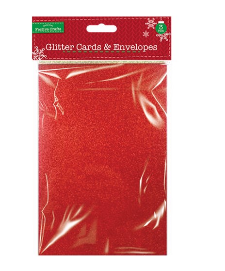 Glitter Cards And Envelopes 3 Pack - Click Image to Close