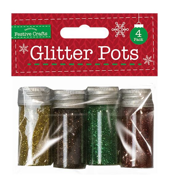 Glitter Pots 4 Pack - Click Image to Close