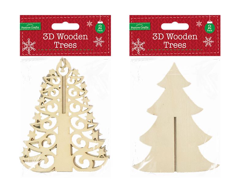 3D Wooden Filigree Tree 2 Pack - Click Image to Close