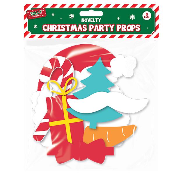 Christmas Party Props 8 Pack - Click Image to Close