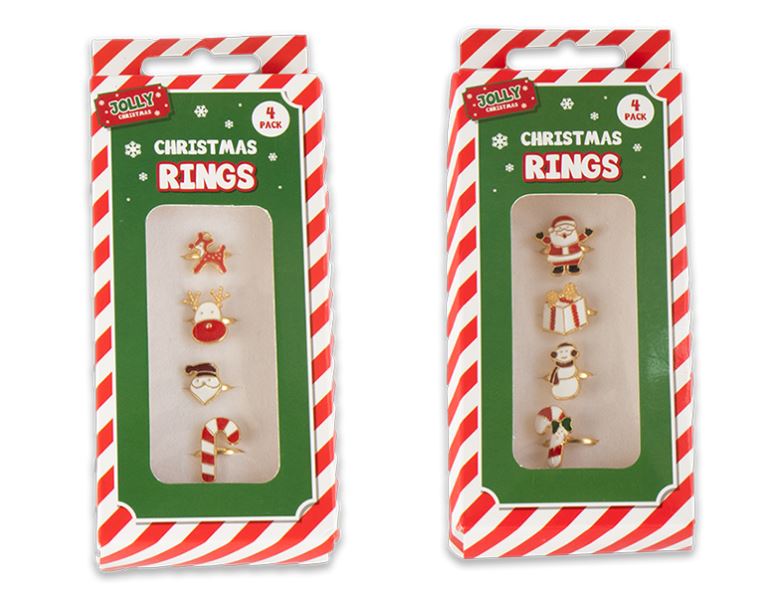 Christmas Rings 4 Pack - Click Image to Close