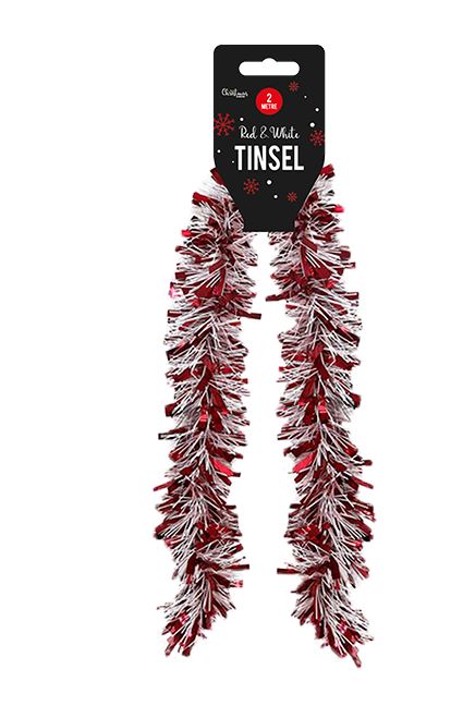 Red & White Tinsel 2M - Click Image to Close