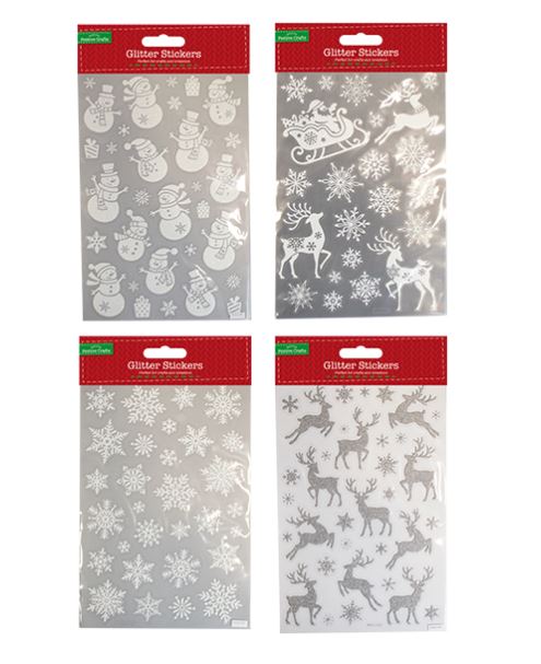 Christmas Glitter Finish Stickers - Click Image to Close