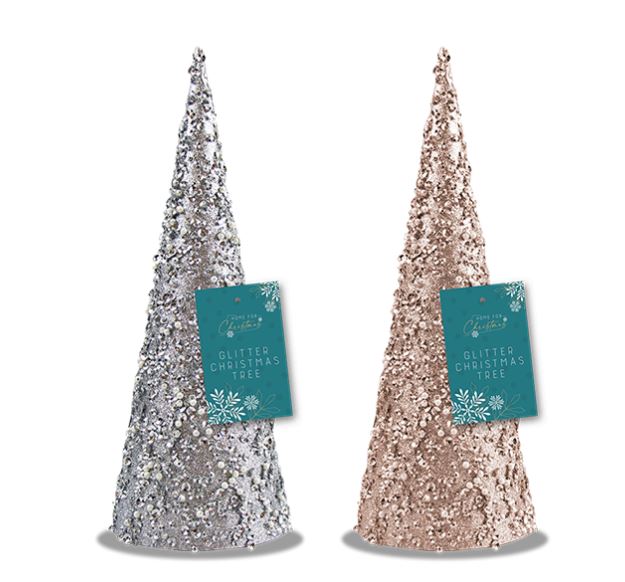 Glitter/Pearl Christmas Tree Ornament 30cm - Click Image to Close