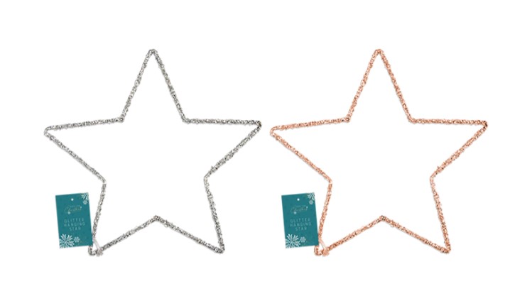 Glittery Hanging Star Dec 35cm - Click Image to Close