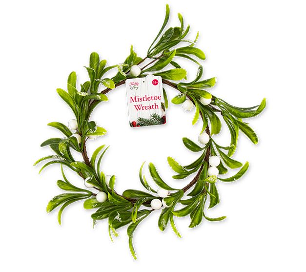 Mistletoe Wreath 25cm - Click Image to Close