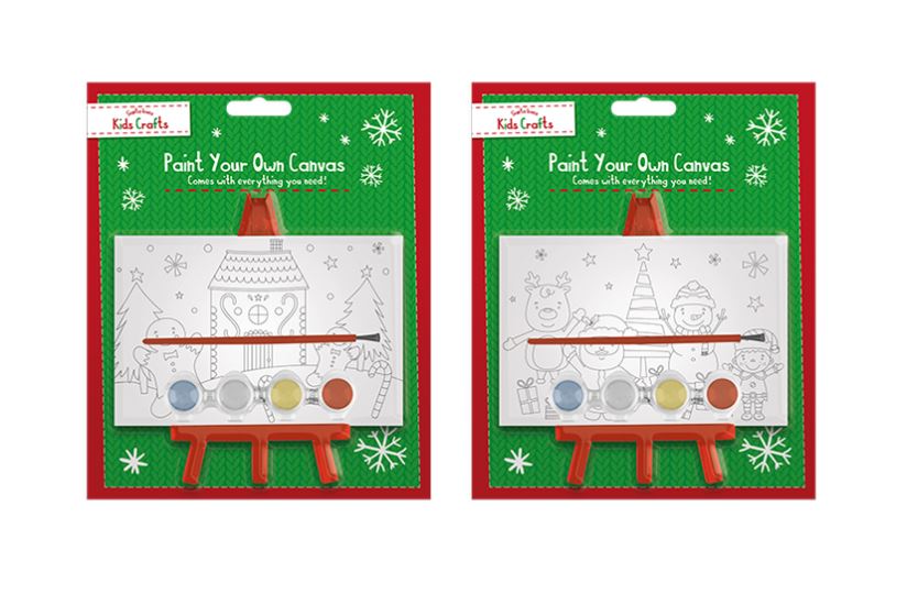 Christmas Paint Your Own Canvas With Stand - Click Image to Close