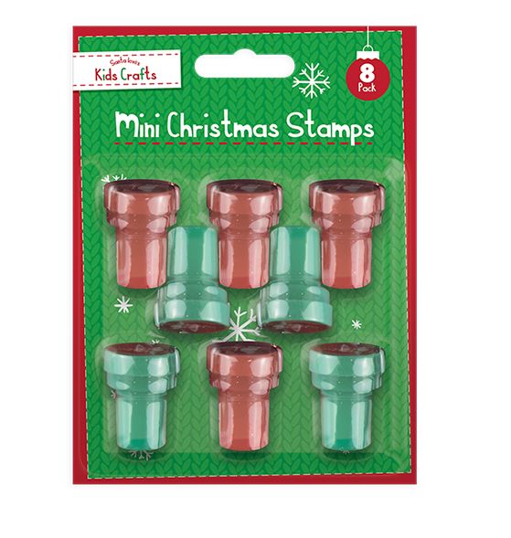 Mini Christmas Stamps 8 Pack - Click Image to Close