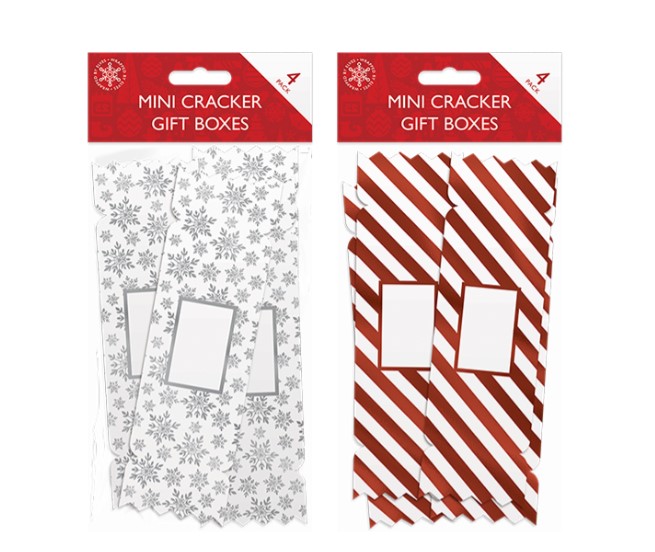 Christmas Mini Cracker Gift Box 4 Pack - Click Image to Close