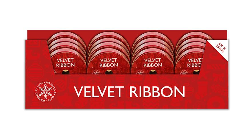 Velvet Ribbon 5M X 25Mm Pdq - Click Image to Close