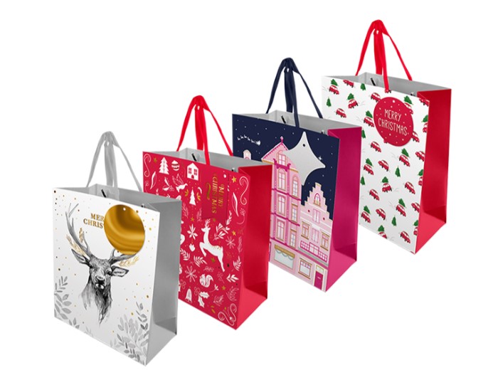 Christmas Traditional Luxury Medium Gift Bag - Click Image to Close