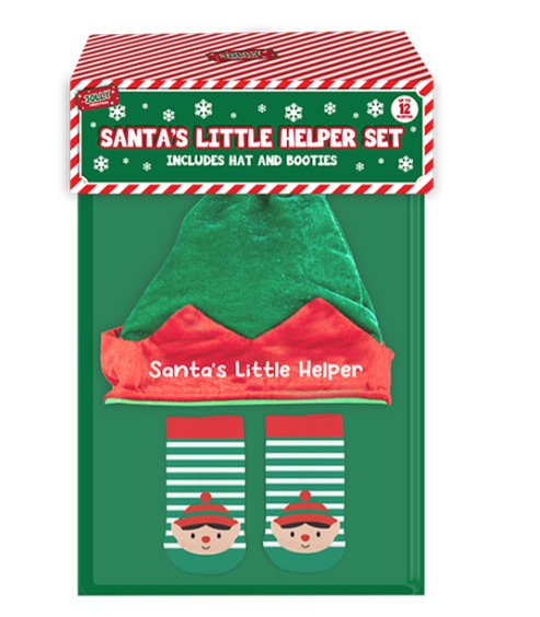 Santa's Little Helper Hat & Sock Set - Click Image to Close