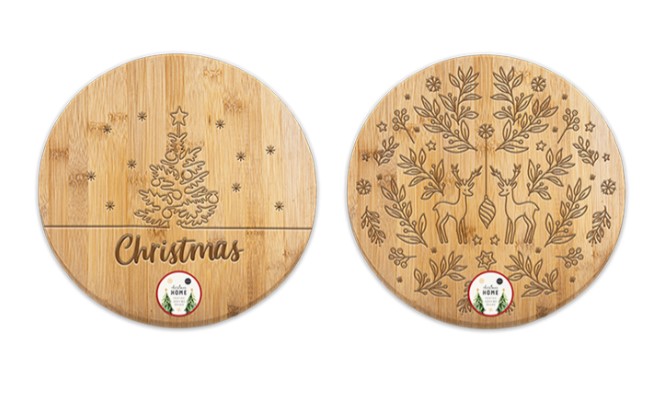 Round Bamboo Serving Board 30cm - Click Image to Close