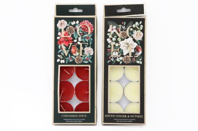 Christmas Botanical Tea Lights Pack Of 10 - Click Image to Close
