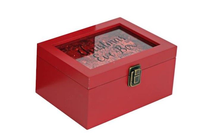 20cm Red Confetti Christmas Eve Box - Click Image to Close