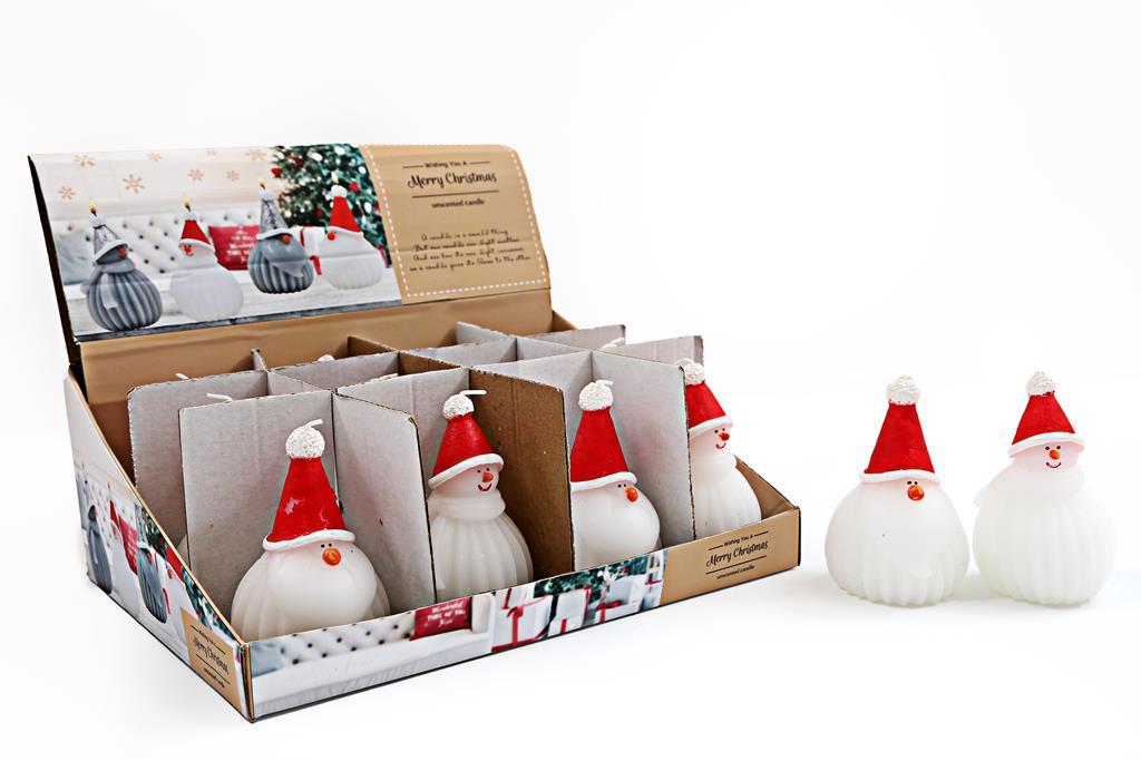 Christmas 6.5X9.5cm Santa/Snowman Candle - Click Image to Close