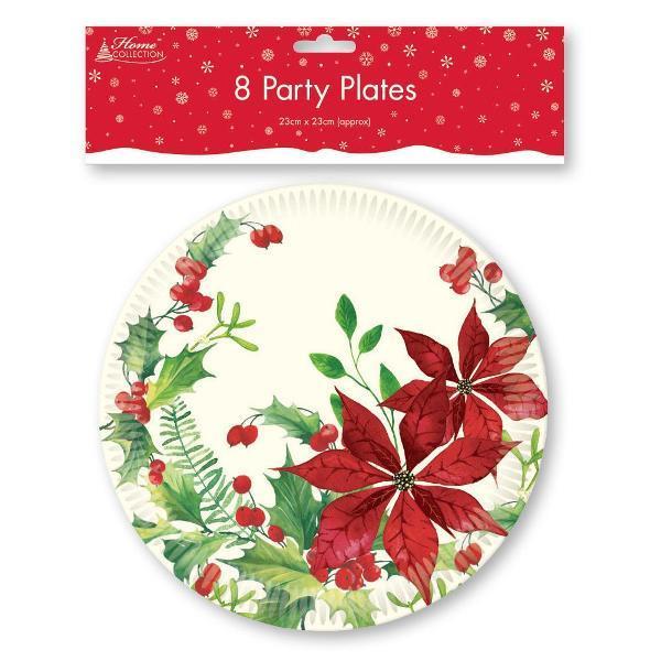 8 Plates Poinsettia - Click Image to Close