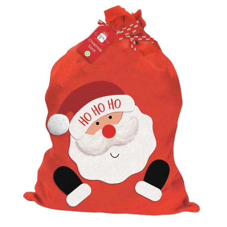 12 x Large Red Santa Christmas Stocking 50 cm Fabric Quality Job Wholesale Lot 