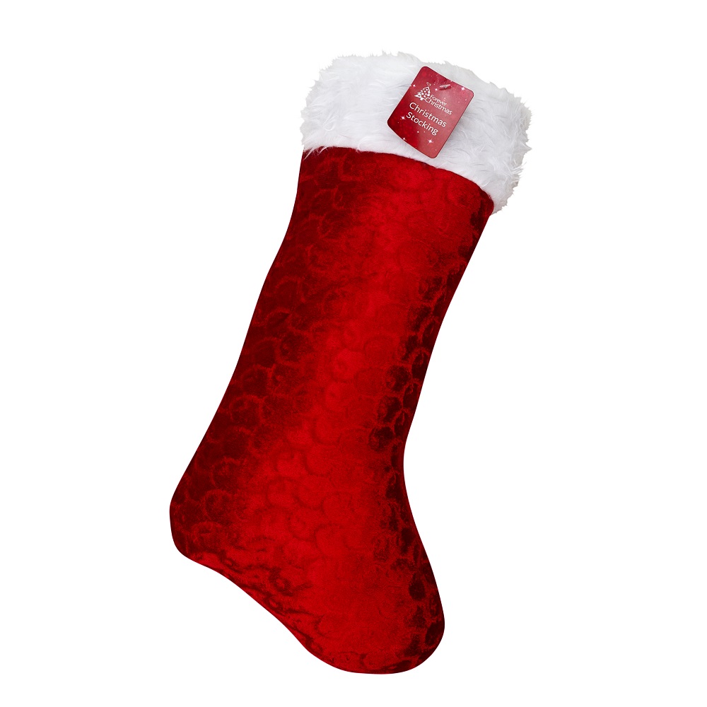 Deluxe Christmas Velvet Stocking 50cm X 21cm - Click Image to Close