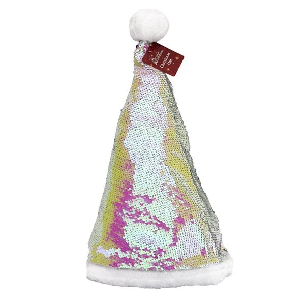Christmas Colour Changing Sequin Santa Hat - Click Image to Close