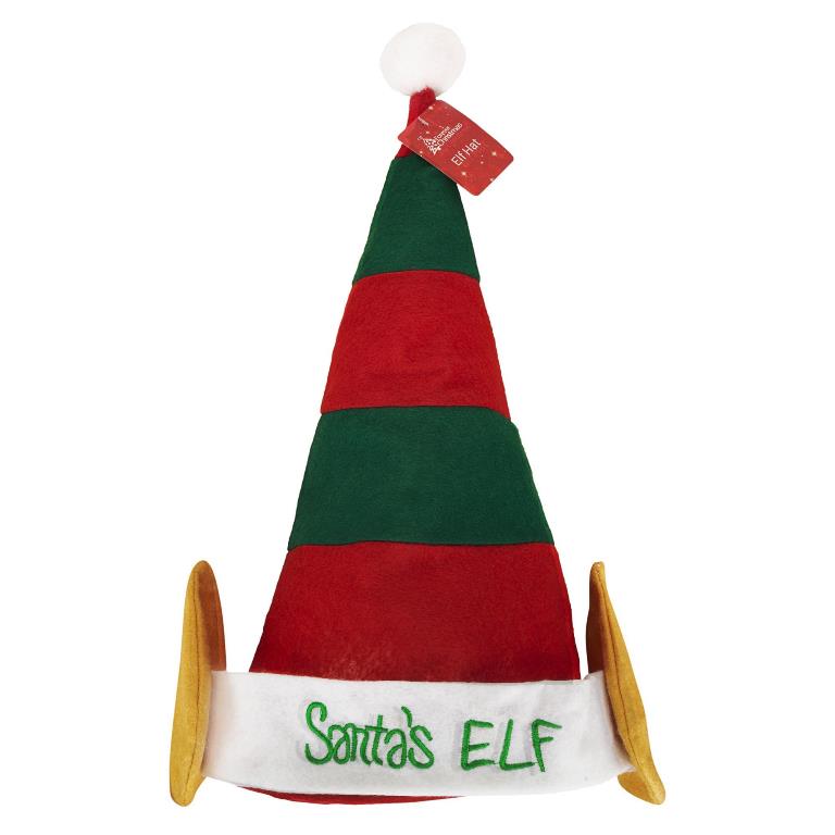 Christmas Elf Striped Hat With Ears - Click Image to Close