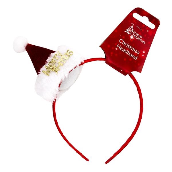 Headband With Santa Hat - Click Image to Close