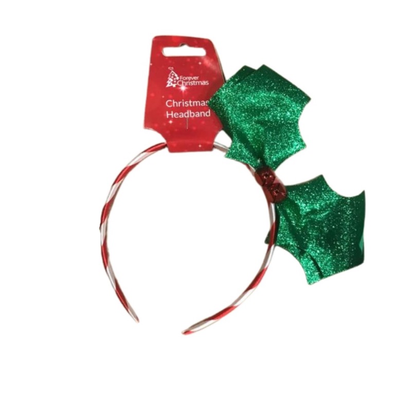 Christmas Holly Leaf Headband 16 X 20cm - Click Image to Close