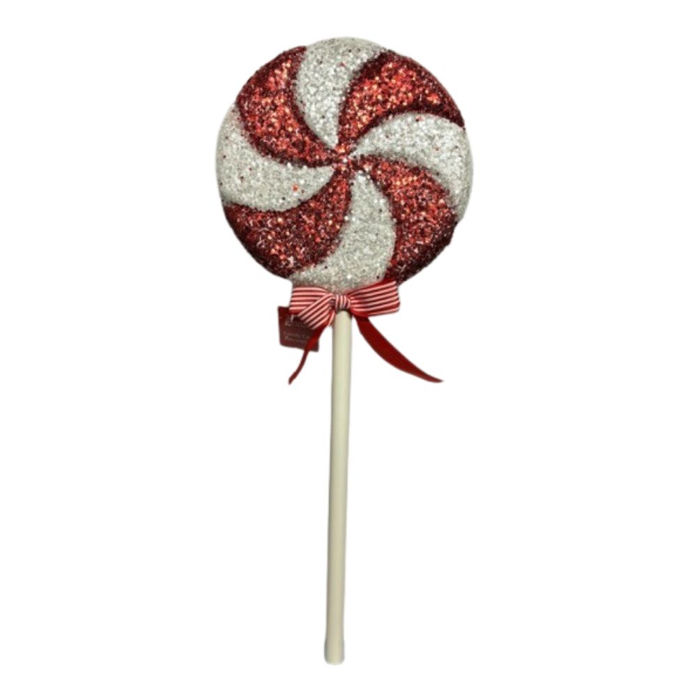 Candy Cane Red Lollipop 25x63cm - Click Image to Close
